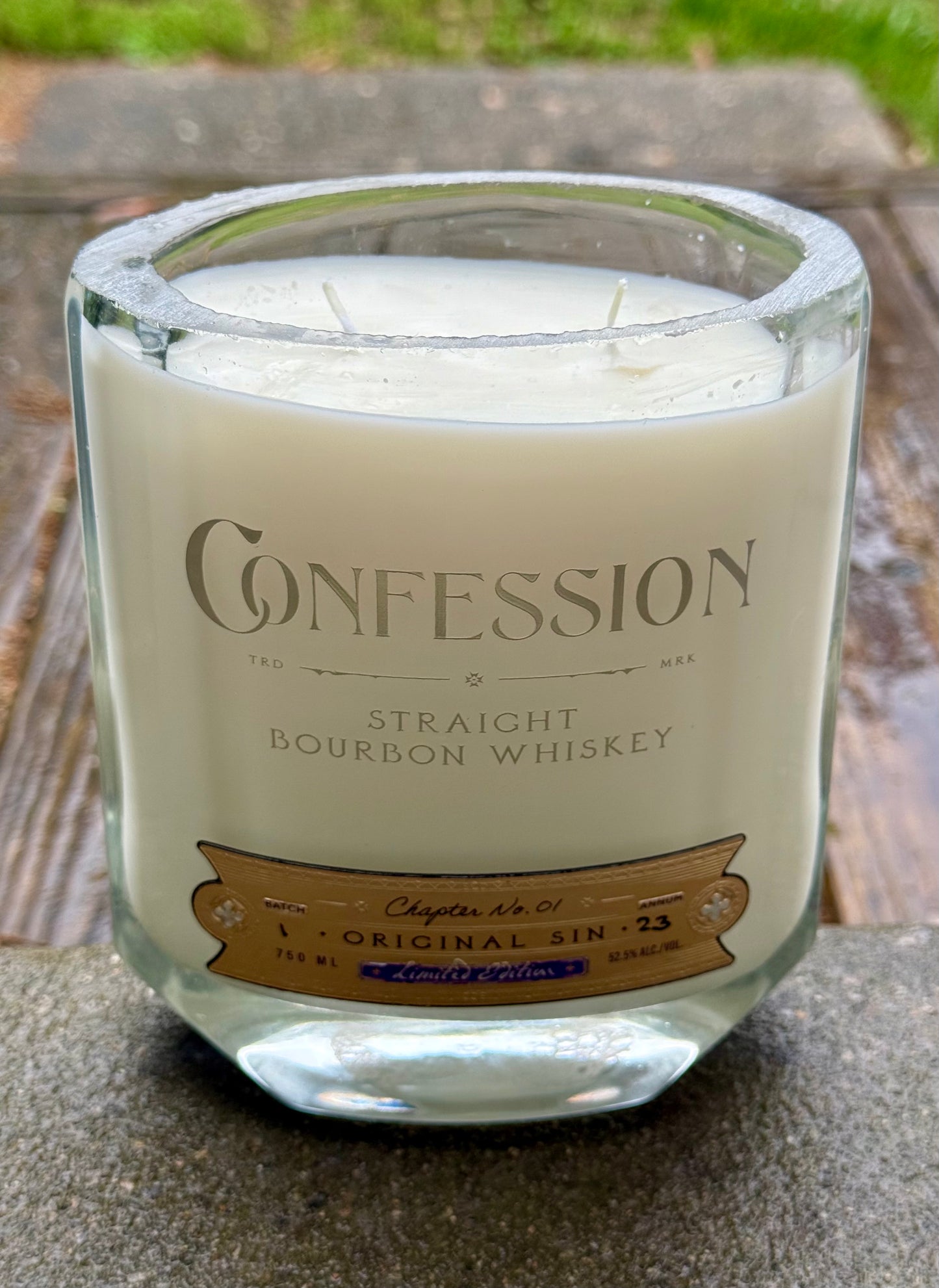 Hand-cut Confession Straight Bourbon Whiskey Candle