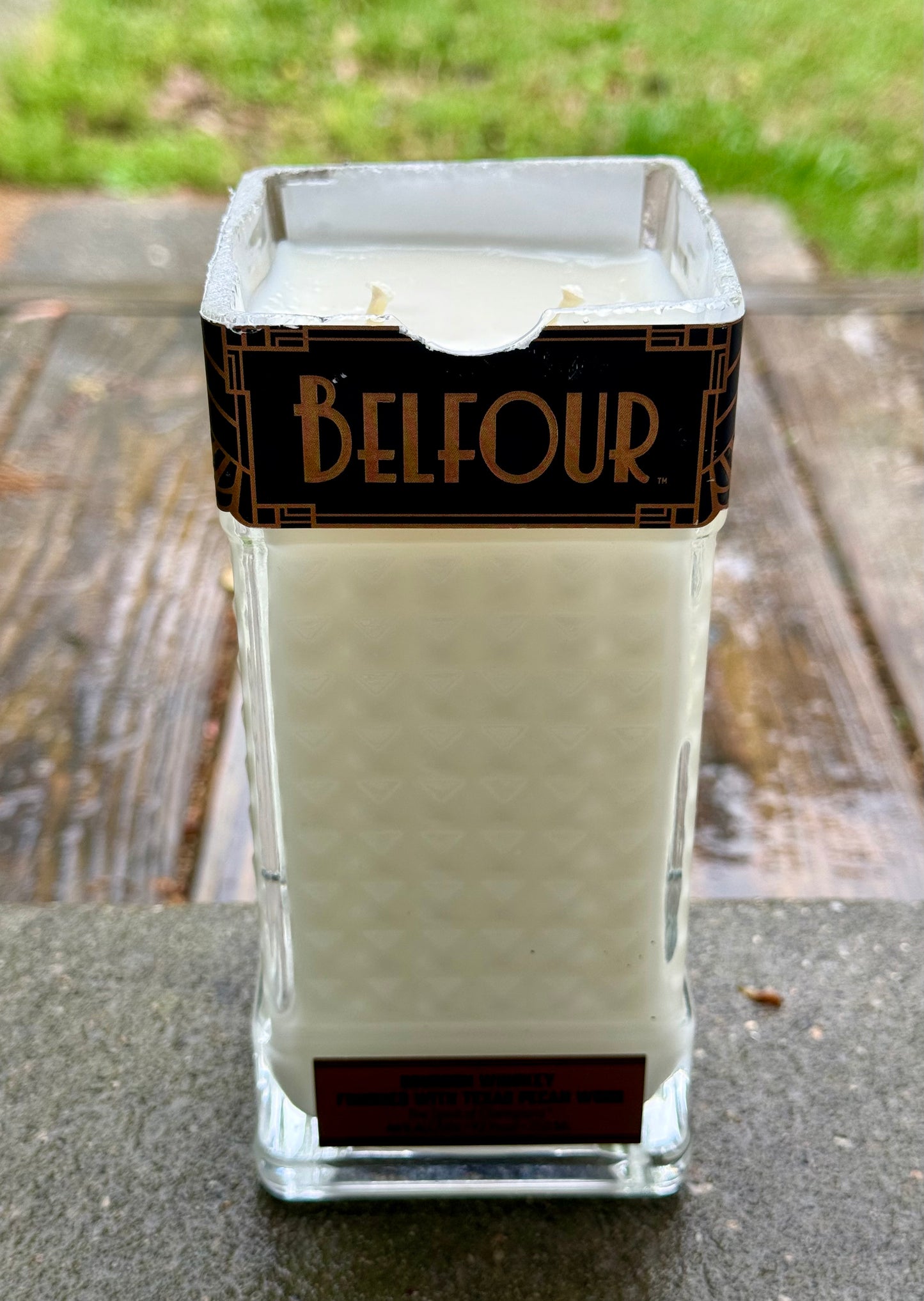 Hand-cut Belflour Bourbon Whiskey Candle