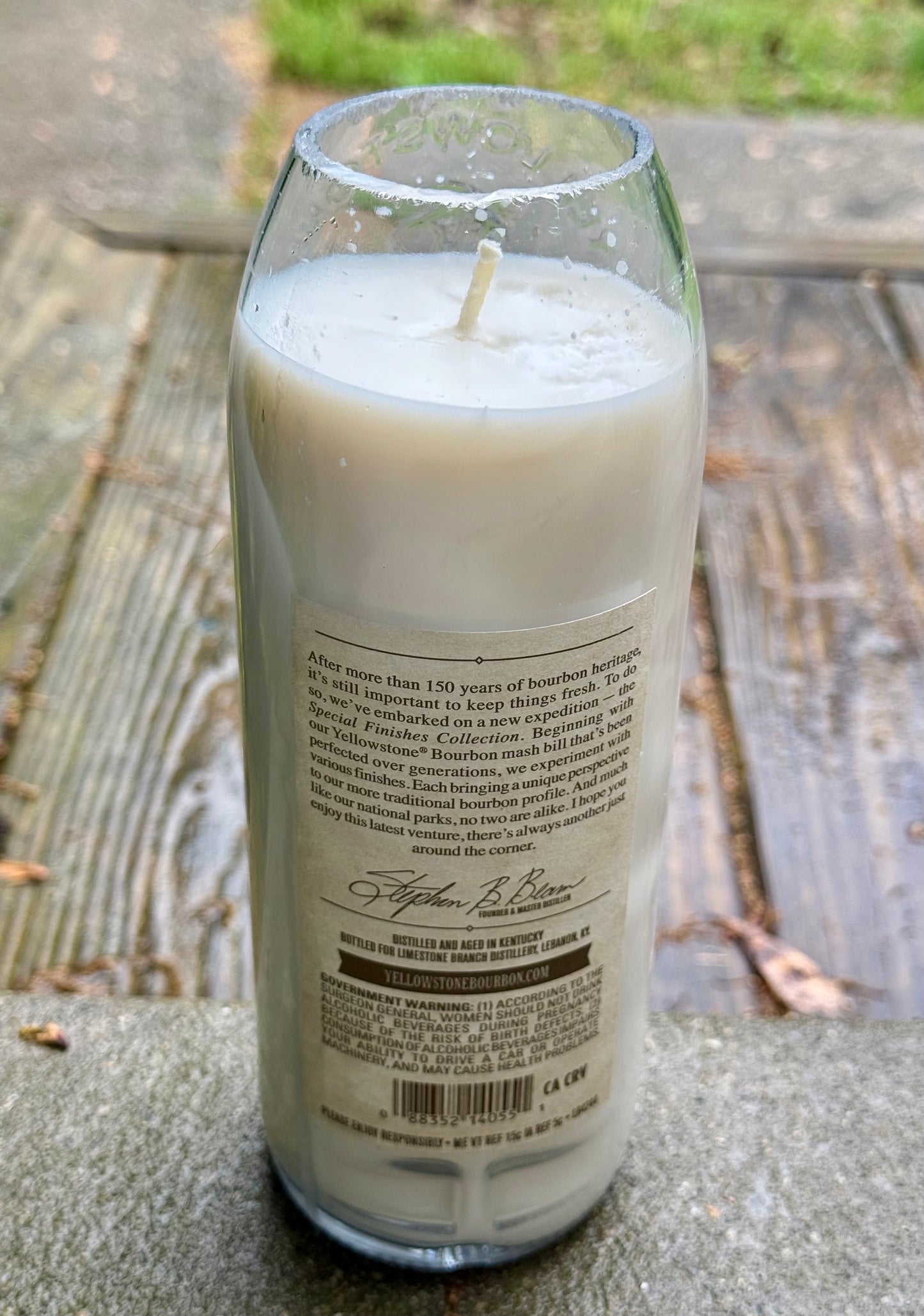 Hand-cut Yellowstone Toasted Bourbon Whiskey Candle