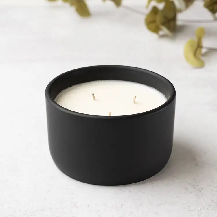 Three Wick Soy Candle in Ceramic Jar