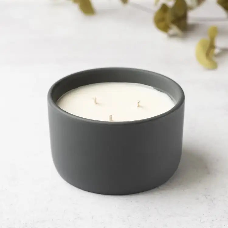 Three Wick Soy Candle in Ceramic Jar