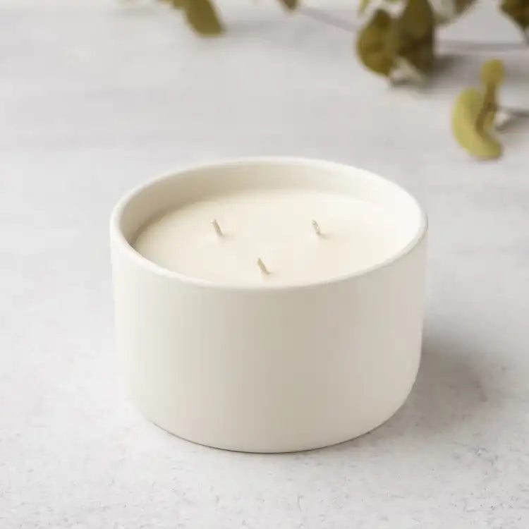 Three Wick Soy Candle in Ceramic Jar